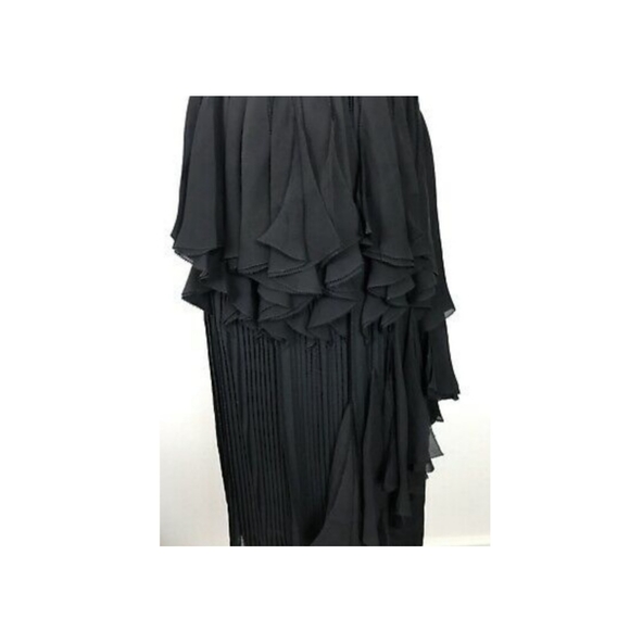 Max Azria Strapless Corset Pleated Color Block Dress. Sz 6. Black with Gray Trim - Picture 3 of 4